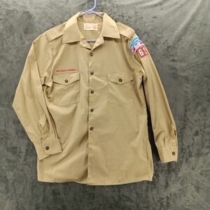 Boy Scouts of America Shirt Men's M-L Tan Grand Canyon Scoutmaster Vtg